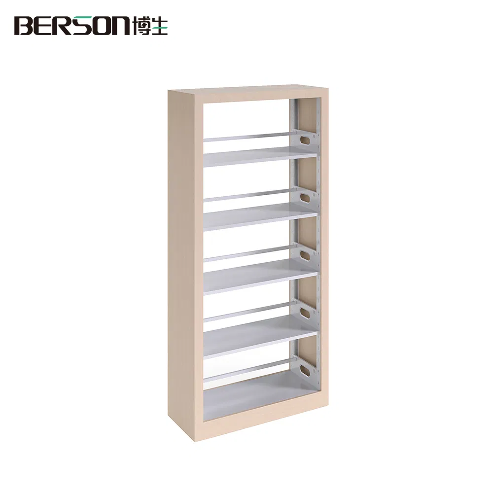 Bookcase High-Quality Steel-Wood School Library Bookshelf