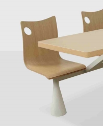 Dining Table Wood Table Restaurant Canteen Modern Table and 4 Chairs