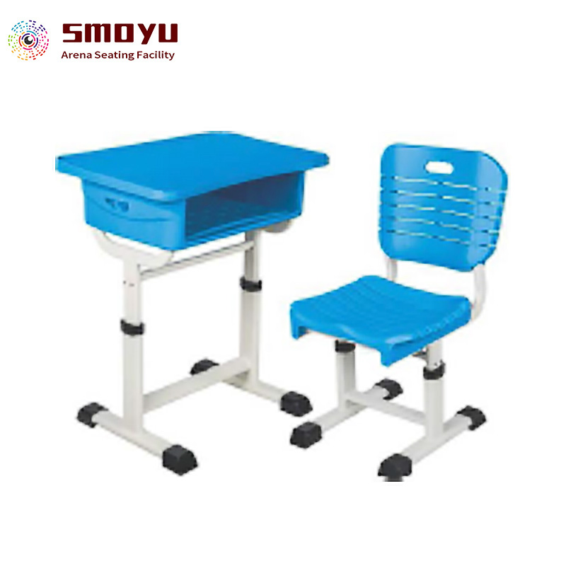 Height Adjustable Drawing Student Classroom School Desk and Chair Set School Furniture with Book Basket