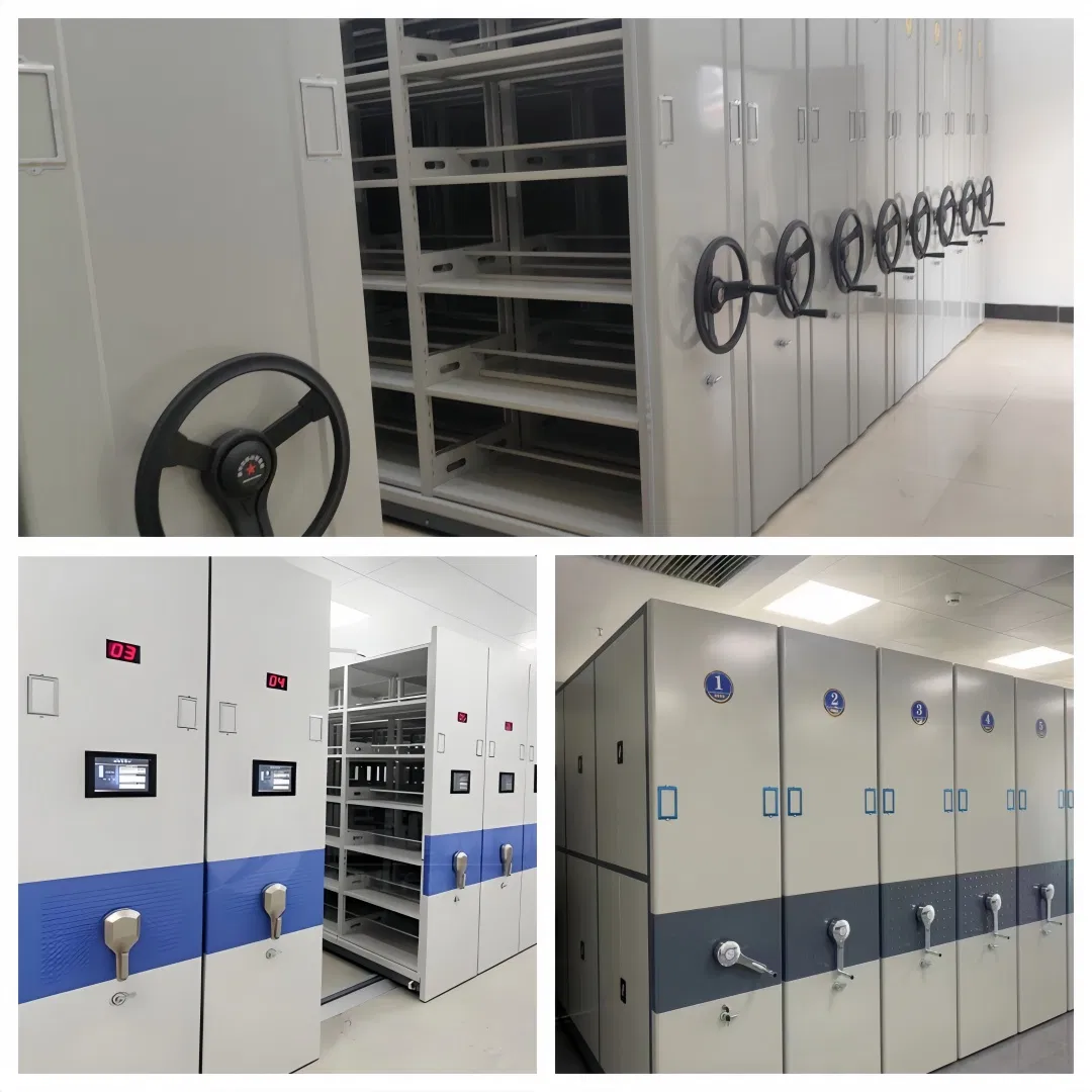 Library Manuscript Preservation Earthquake-Resistant Storage Systems Hand Crank Shelving System Movable High - Density Storage Racking Manual Mobile Shelving
