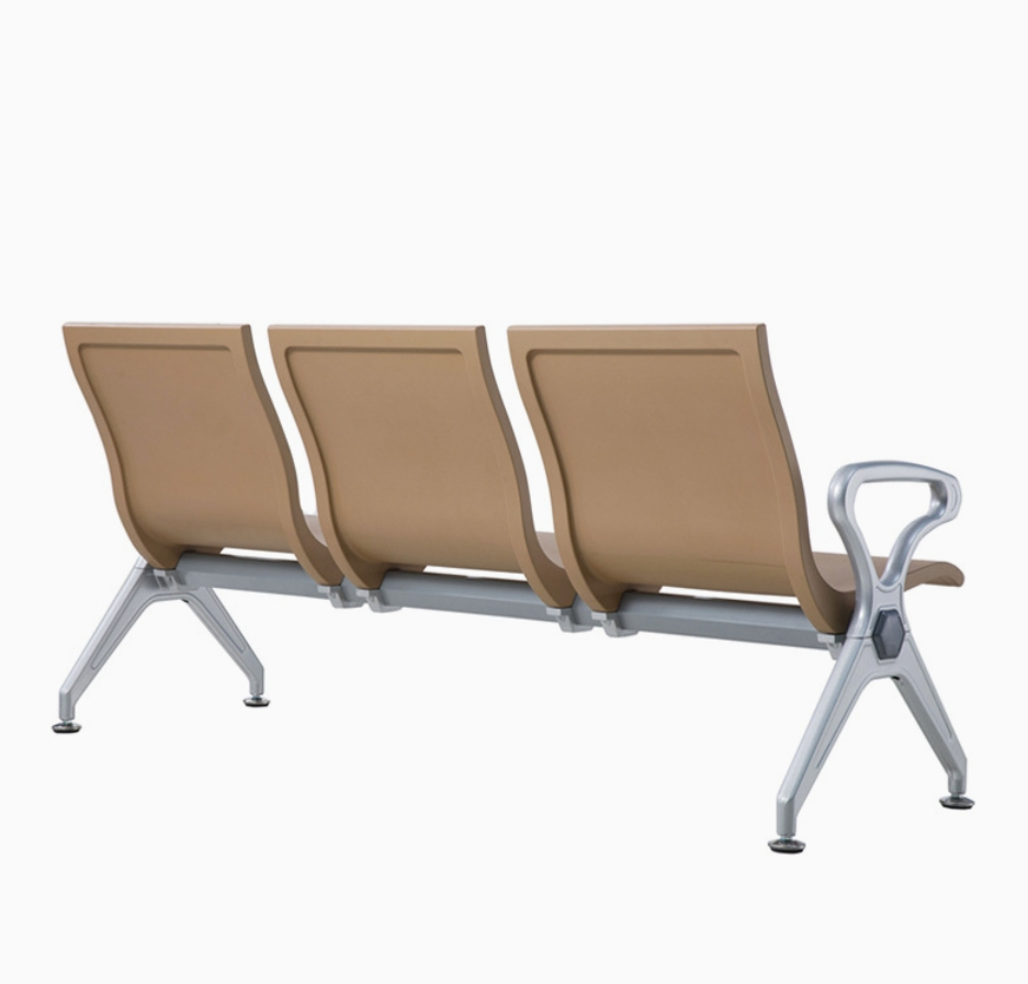 Modern Reception Area Durable Three-Seater Waiting Chair Metal Frame Public Seating for Airport Hospital Office