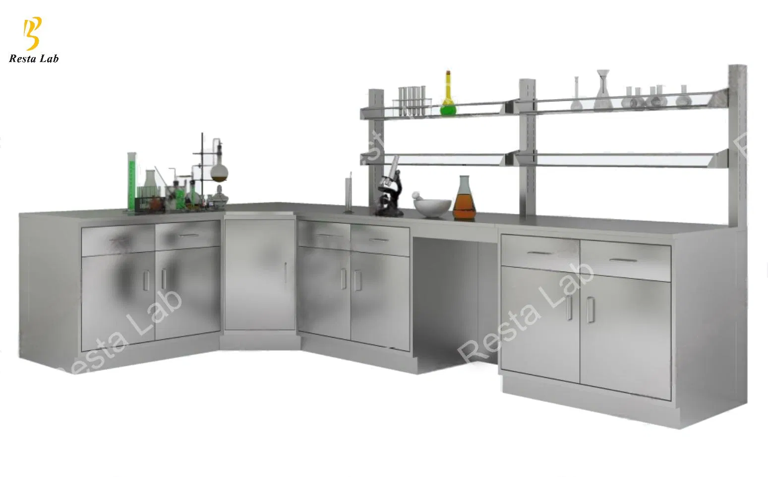 304 Stainless Steel Restaurant Wall Bench School Laboratory Chemical Lab Furniture