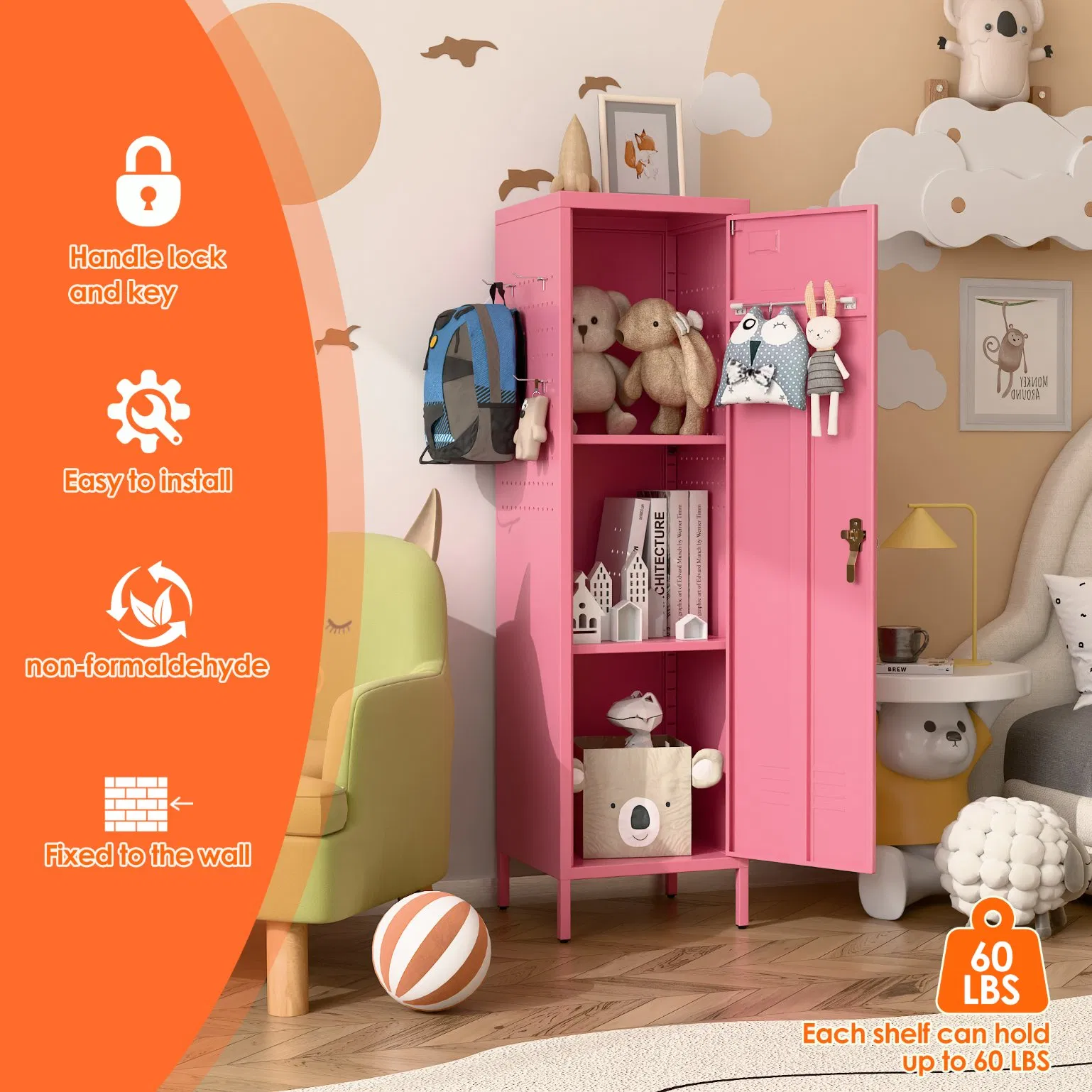 Steel Single Door Metal Storage Locker Dormitory Gym Locker