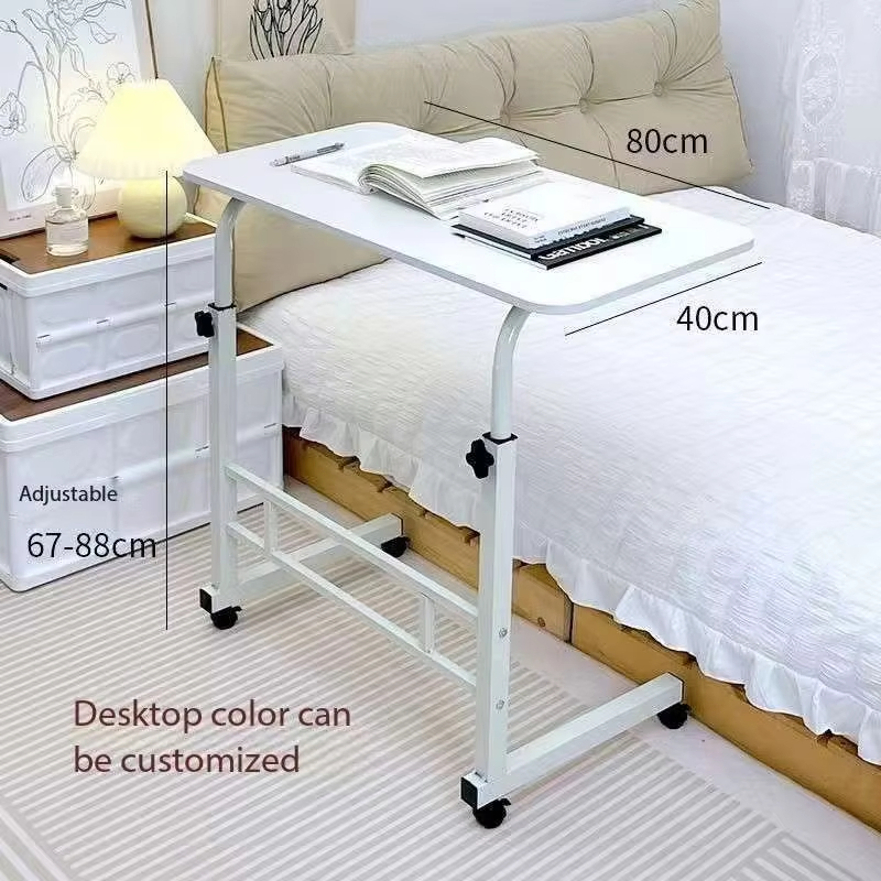 Hot Student Study White Height Adjustable Computer Desk Wooden Modern Mobile Wheels Computer Desks Laptop Stand for Sale