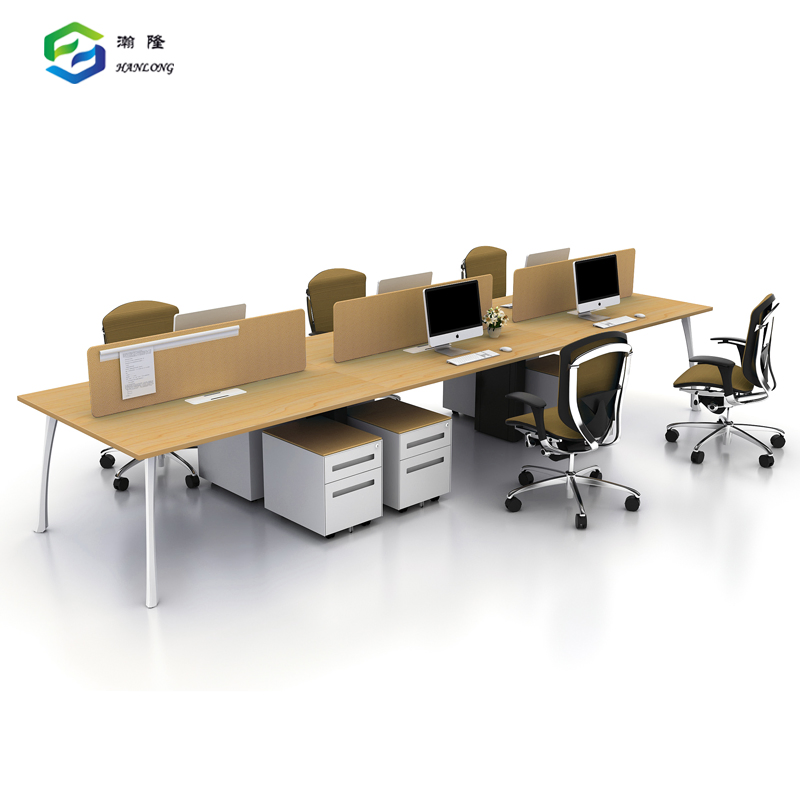 High Quality MFC Table Office Staff Furniture for Six-Person Workspaces