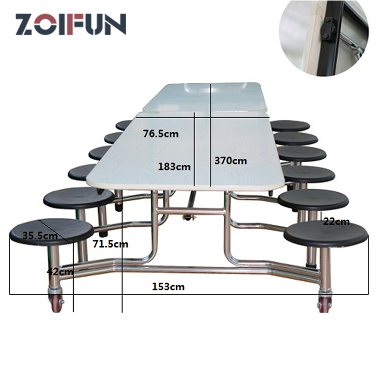 High Quality School Canteen Furniture School Canteen Dining Table with 12 Seaters