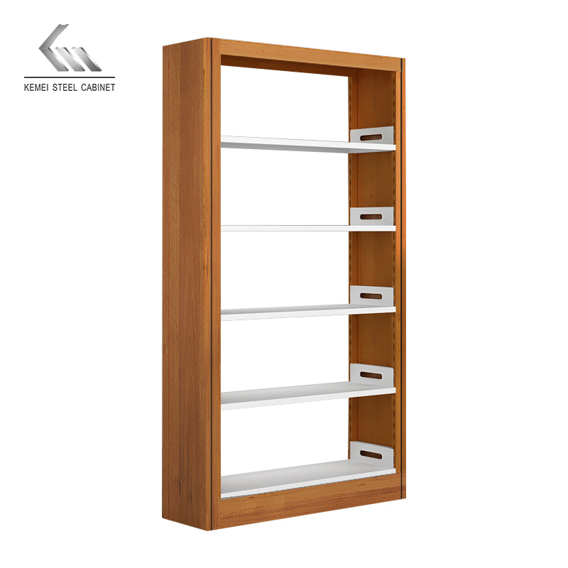 Wholesale School Library Iron Bookcase Storage Shelf Vintage Metal Bookshelf