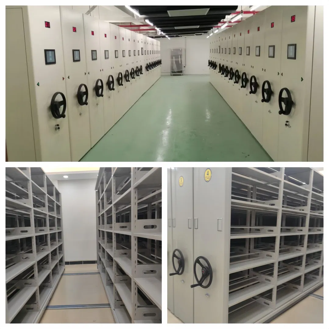 Library Manuscript Preservation Earthquake-Resistant Storage Systems Hand Crank Shelving System Movable High - Density Storage Racking Manual Mobile Shelving