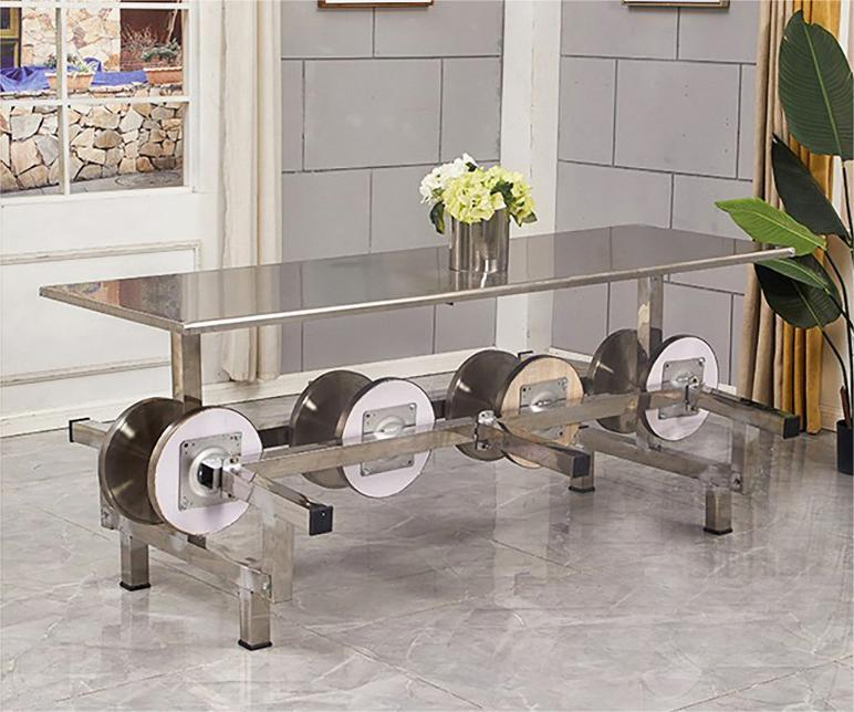 Commercial Factory Restaurant Stainless Steel School Canteen Dining Table with Fixed Chairs