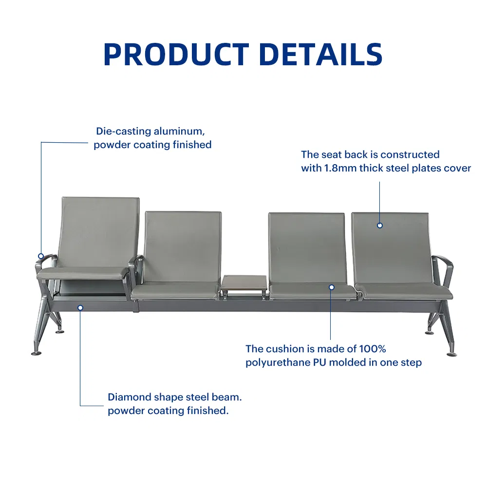 Hospital Furniture Airport Waiting Chair Public Waiting Area Seating for 4 Persons