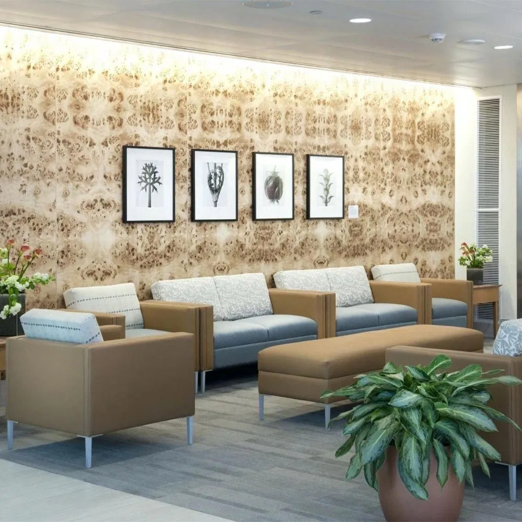 Black Leather Clinic Hospital Waiting Chair Sofa Seating Latest in Public Waiting Area