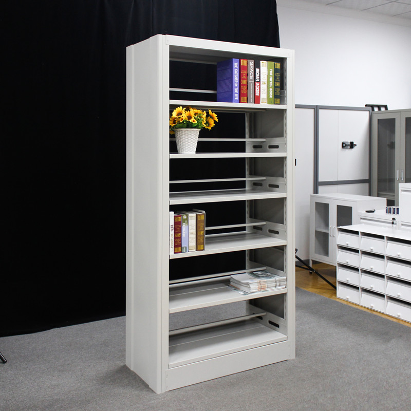 Sleek Matte White Contemporary Metal Library Bookshelf