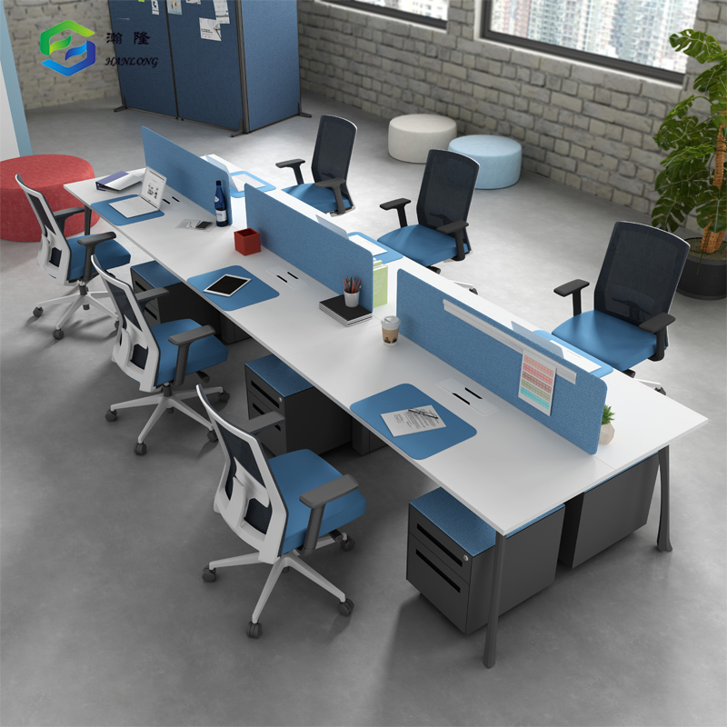 High Quality MFC Table Office Staff Furniture for Six-Person Workspaces