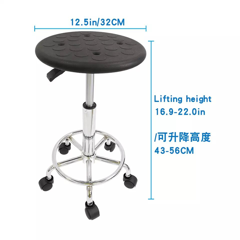Adjustable Swivel Conductive Leather Lab Stool for Clinic