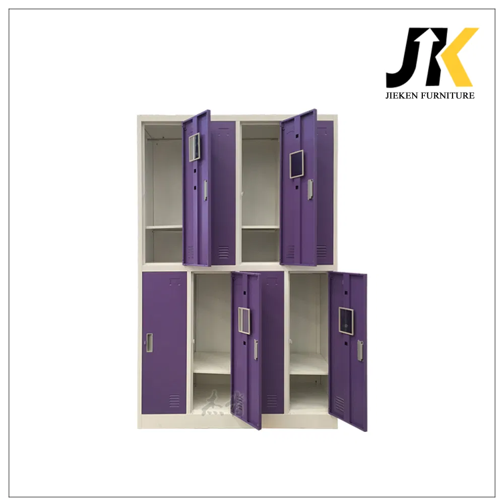 8 - Door Purple Metal Clothes Cabinet Steel Storage Locker for Gym Office Dormitory