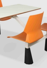 Good Quality Canteen Chair Plastic Dining Table for 4 with Chairs