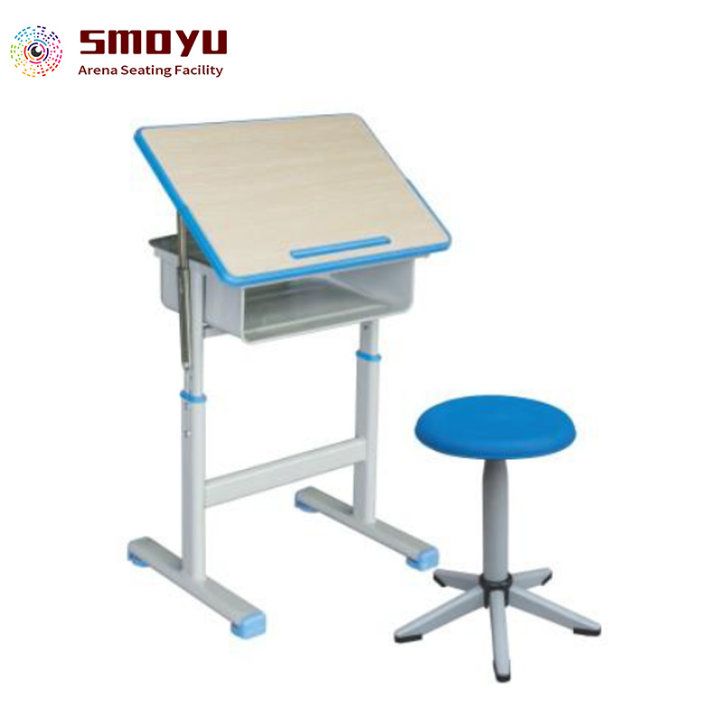 Modern Ergonomic Adjustable Height Single School Desk for Students