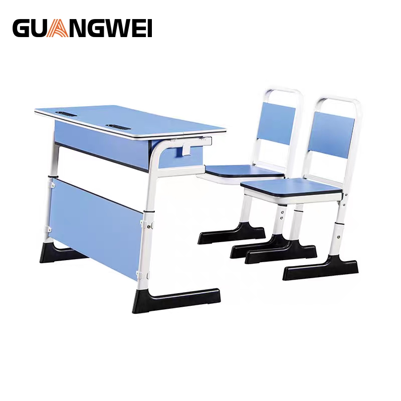 School Furniture Height Adjustable Classroom Single Student Desk with Chair
