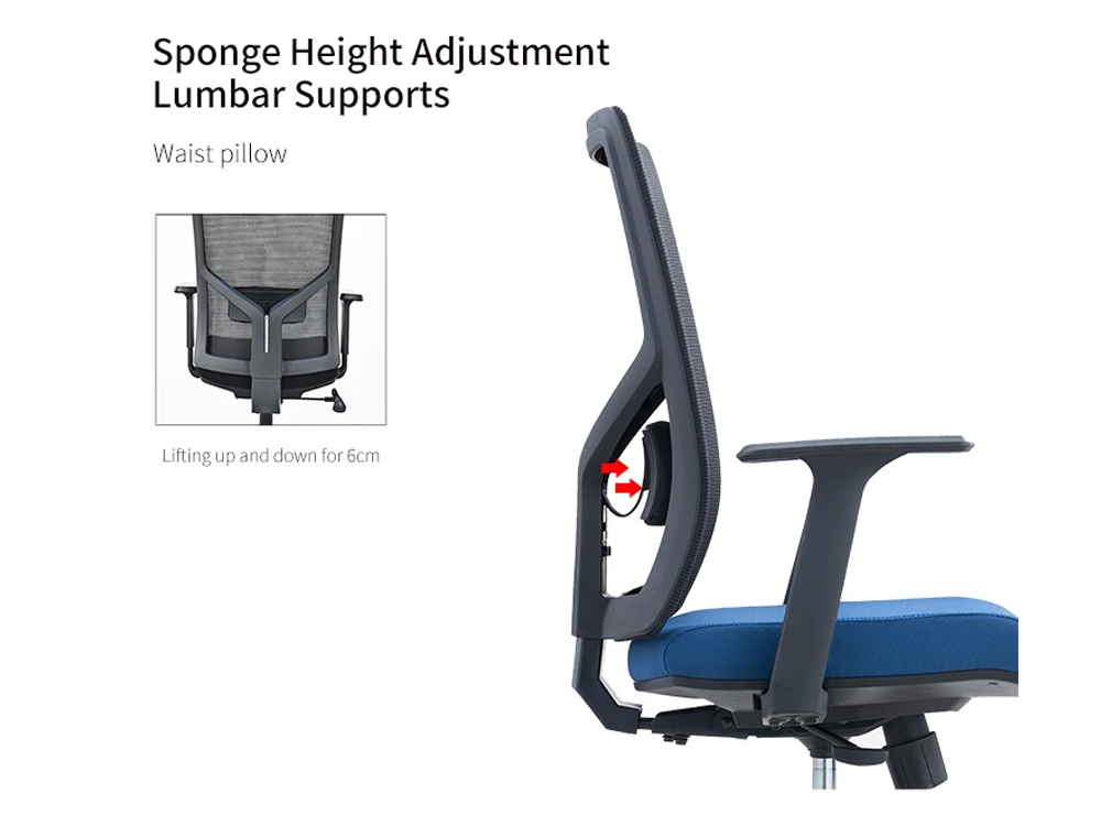 New Exquisite Fabric Task Chairs Revolving White Armrest Ergonomic Office Chairs