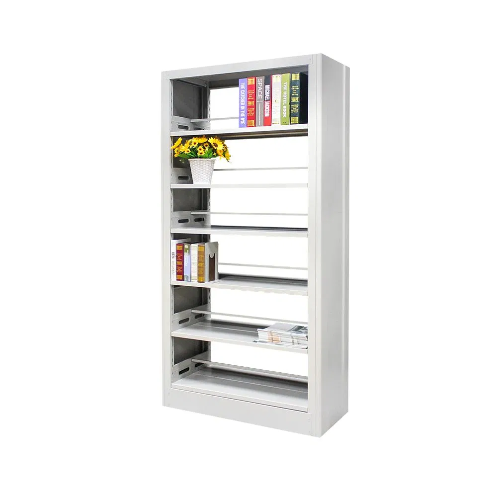 Sleek Matte White Contemporary Metal Library Bookshelf