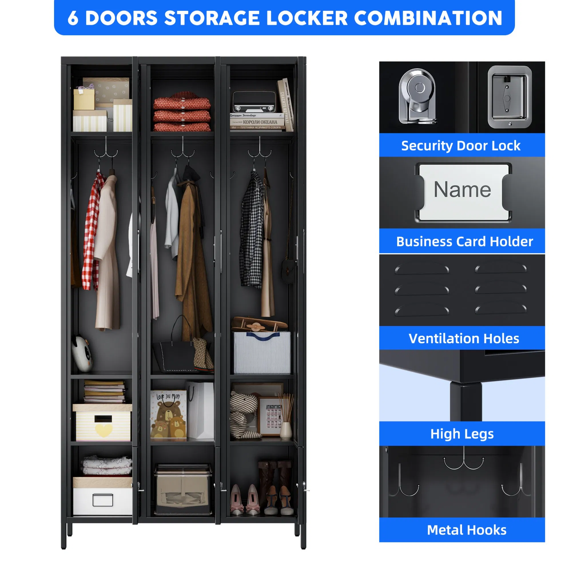 Office Metal Locker Gym Bedroom Dormitory Steel Staff Locker Metal School Storage