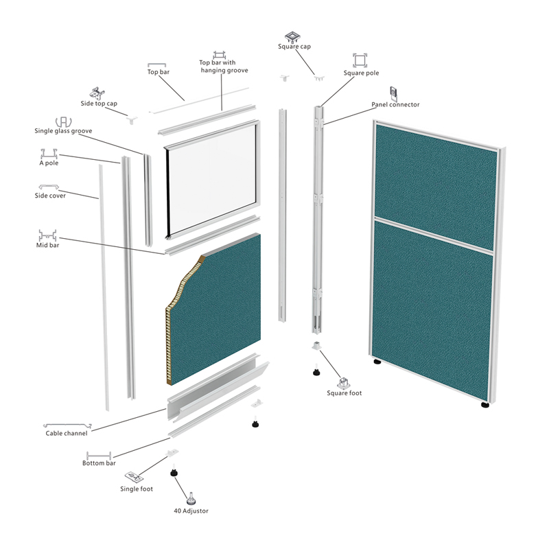 Contemporary 2-Person Computer Desk Partition for Office Spaces