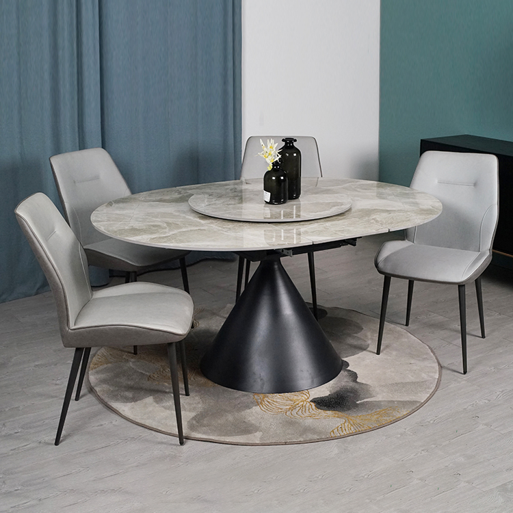 China Wholesale Customize Modern Classical Round Extendable Dining Tables for Dining Room/Canteen/Kitchen