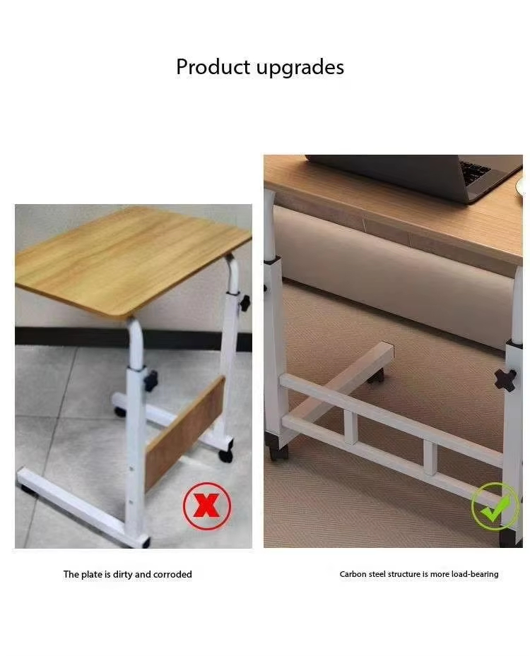 Hot Student Study White Height Adjustable Computer Desk Wooden Modern Mobile Wheels Computer Desks Laptop Stand for Sale