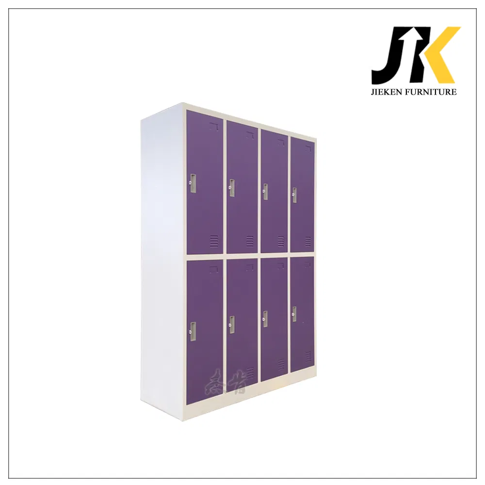 8 - Door Purple Metal Clothes Cabinet Steel Storage Locker for Gym Office Dormitory
