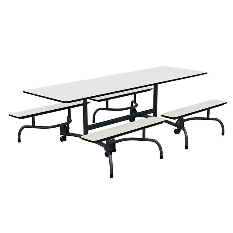 University Mobile Wooden Canteen Dining Table School Folding Canteen Table with Bench
