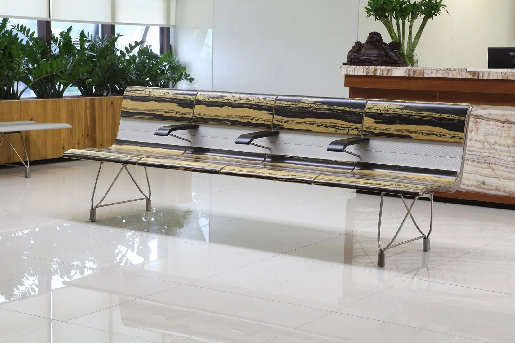 Hospital Waiting Area Public Reception Aluminum Stainless Steel Waiting Airport Seating