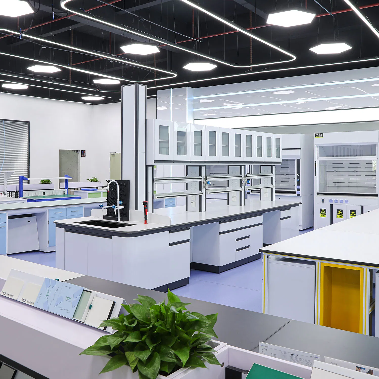 Laboratory Bench Workstation with Wall Cupboard Ues Dental School Hospital Lab Furniture