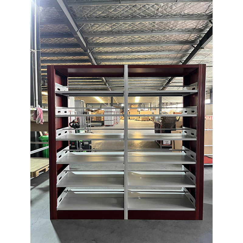 School Library Double Side Steel Framebookshelf Modern Metal Hotel Use Bookshelf
