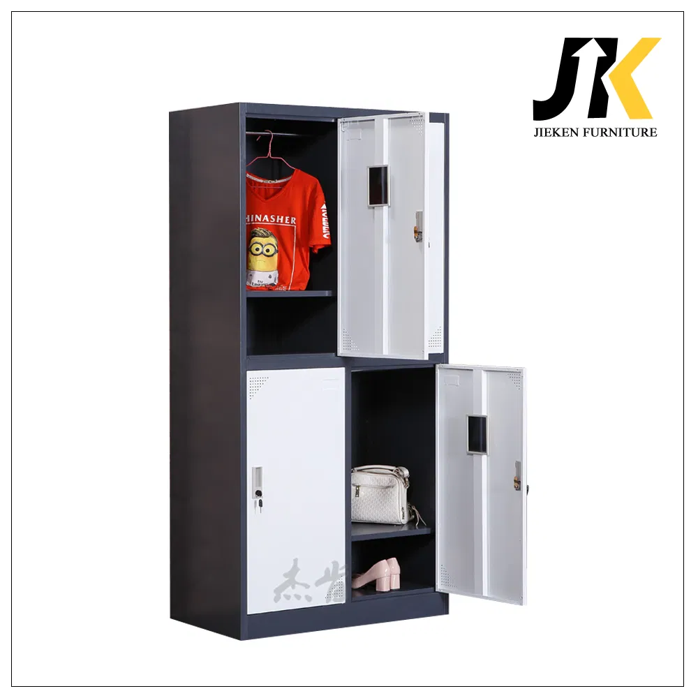 Staff Dormitory Metal Locker Gym Locker with Lock Bathroom Change Closet Four-Door Storage Locker