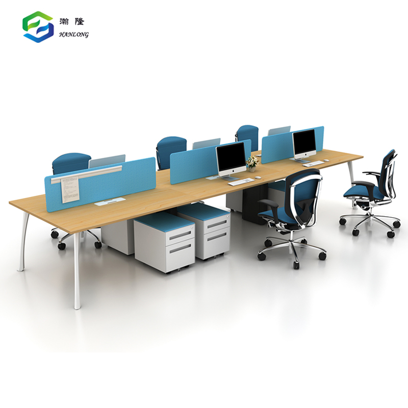 High Quality MFC Table Office Staff Furniture for Six-Person Workspaces