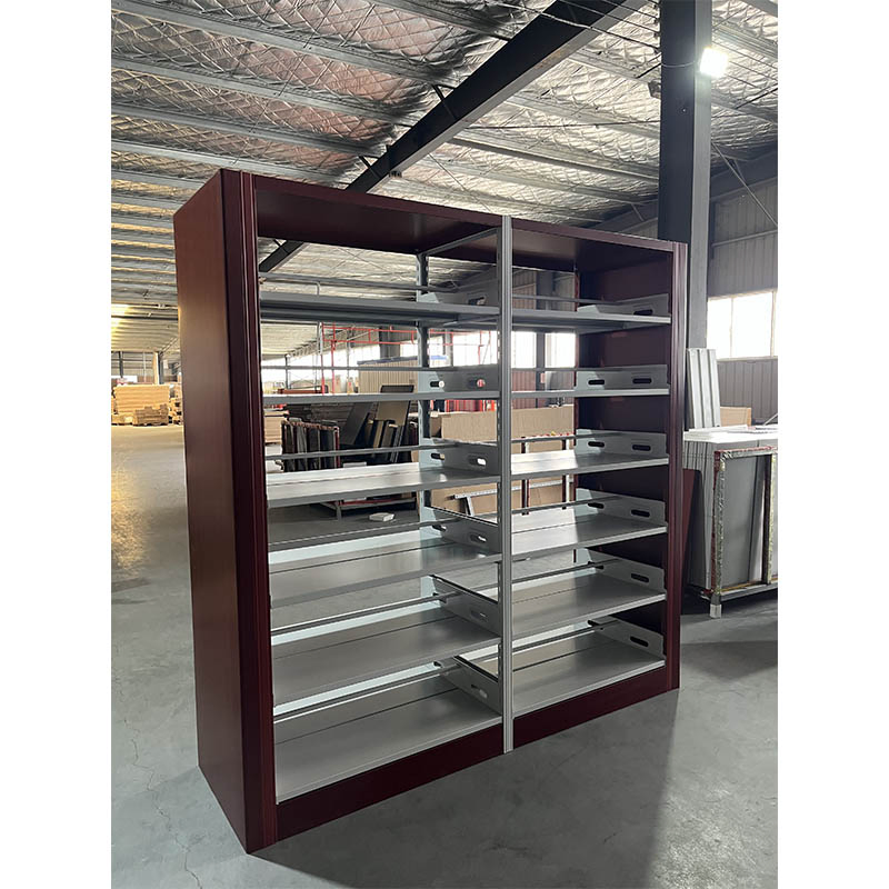 School Library Double Side Steel Framebookshelf Modern Metal Hotel Use Bookshelf