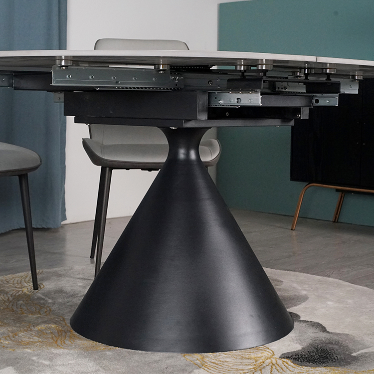 China Wholesale Customize Modern Classical Round Extendable Dining Tables for Dining Room/Canteen/Kitchen