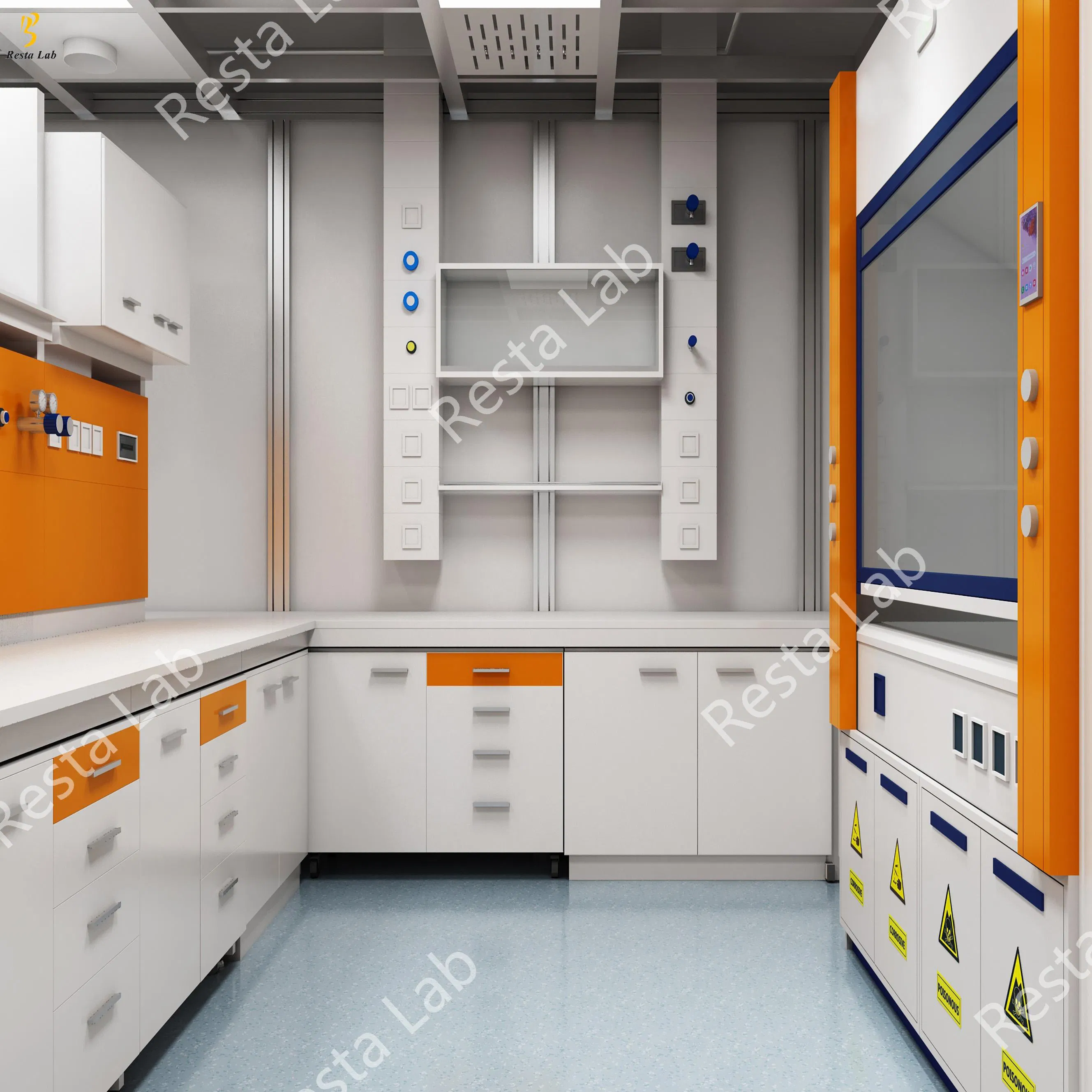 Physics Chemistry Analytical Chemical Lab Bench Furniture Floor Mounted with CE Standard