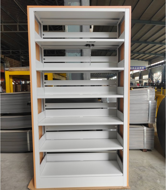 Modern 6-Level Metal Bookshelf Hot Sale Library Furniture with One Side Design for School Hotel Living Room Hospital