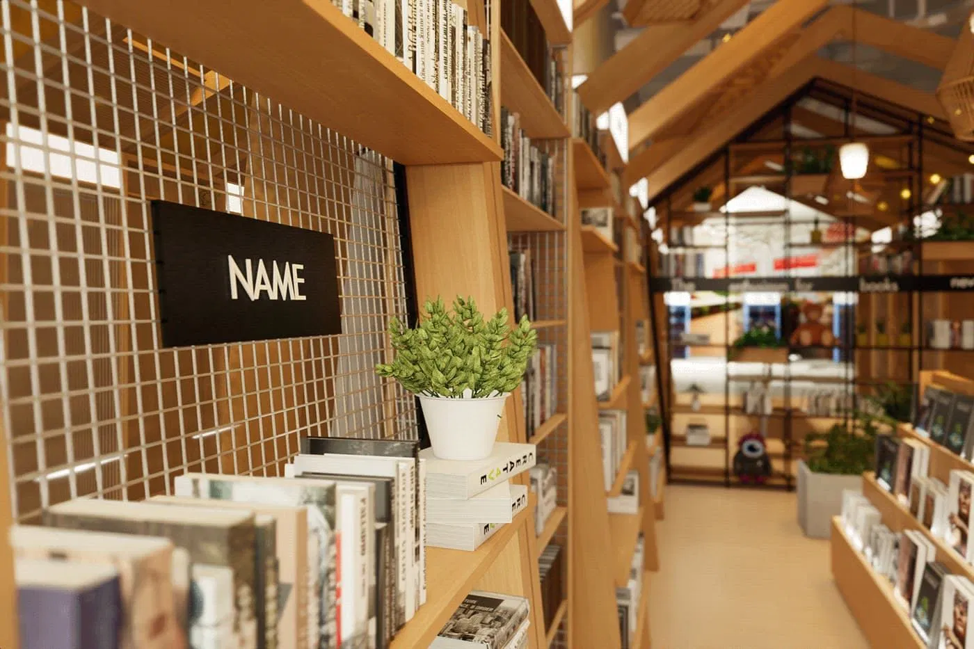 Modern LED Eco-Friendly Library Book Shelf - Durable Bookstore Stationery Display Stand