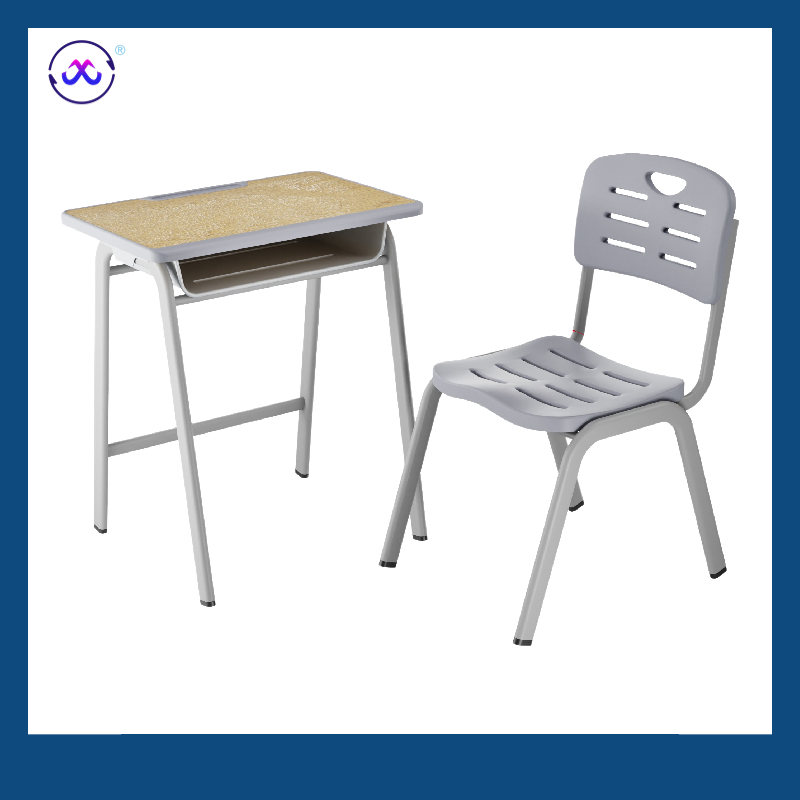 Modern Design Height Adjustable Single School Desk and Chair School Furniture Student Study Table and Chair Set