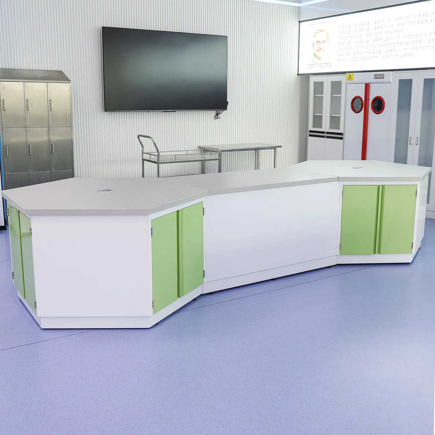 Laboratory Bench Workstation with Wall Cupboard Ues Dental School Hospital Lab Furniture