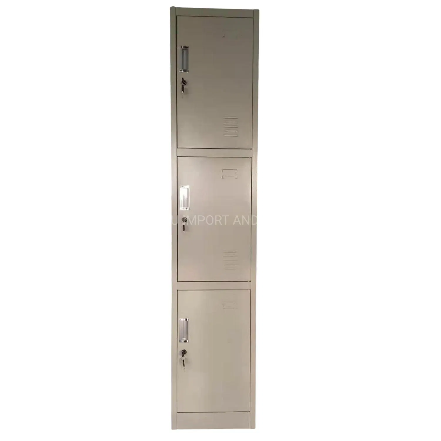 3 Doors Personal Storage Dormitory Apartment School Slim Steel Cabinet Locker