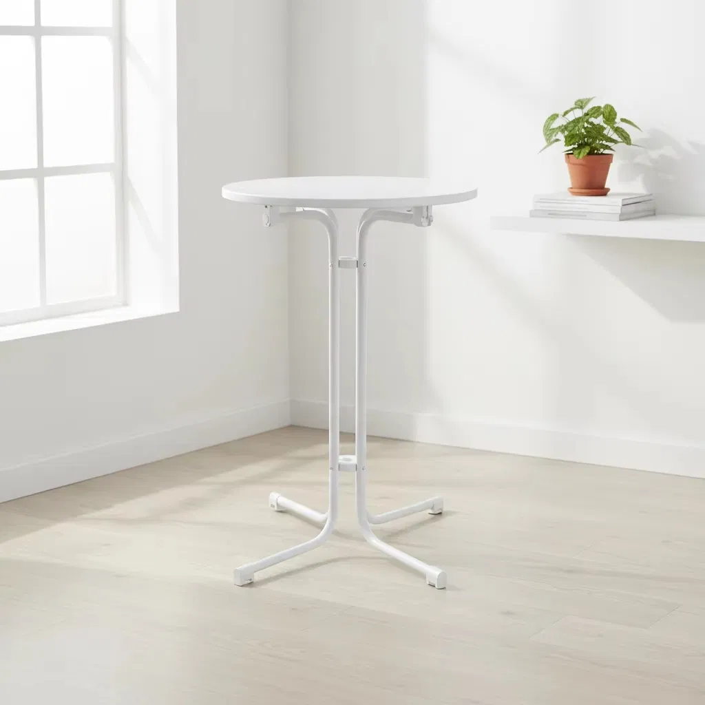 Factory Price Durable Wholesale Canteen Cafe Dining Round Plastic Folding Cocktail Table