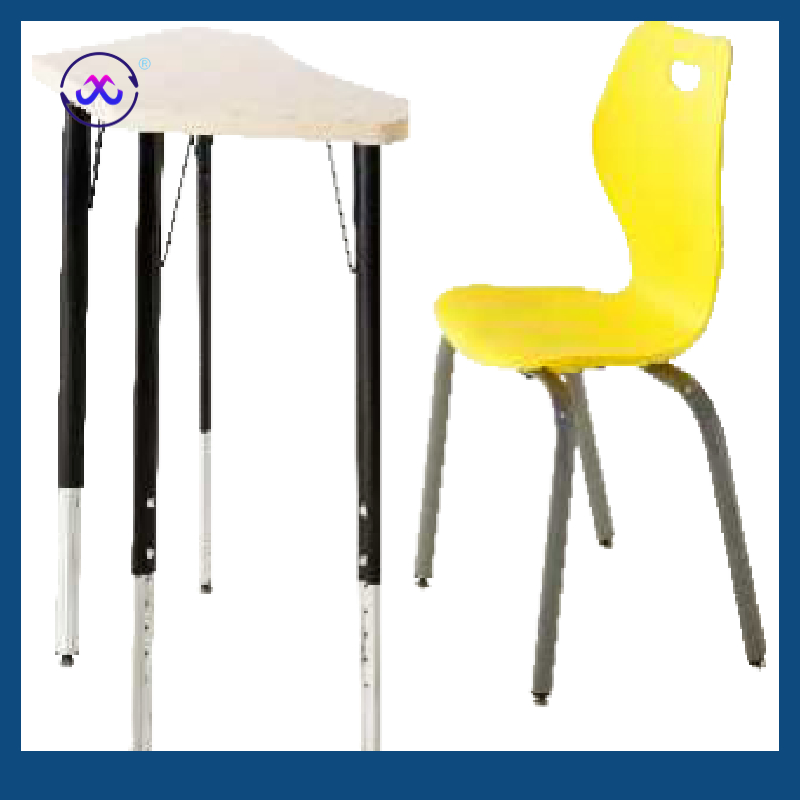 Height Adjustable School Furniture Supplier School Desk Designed for Student Desk and Chair School Study Tables