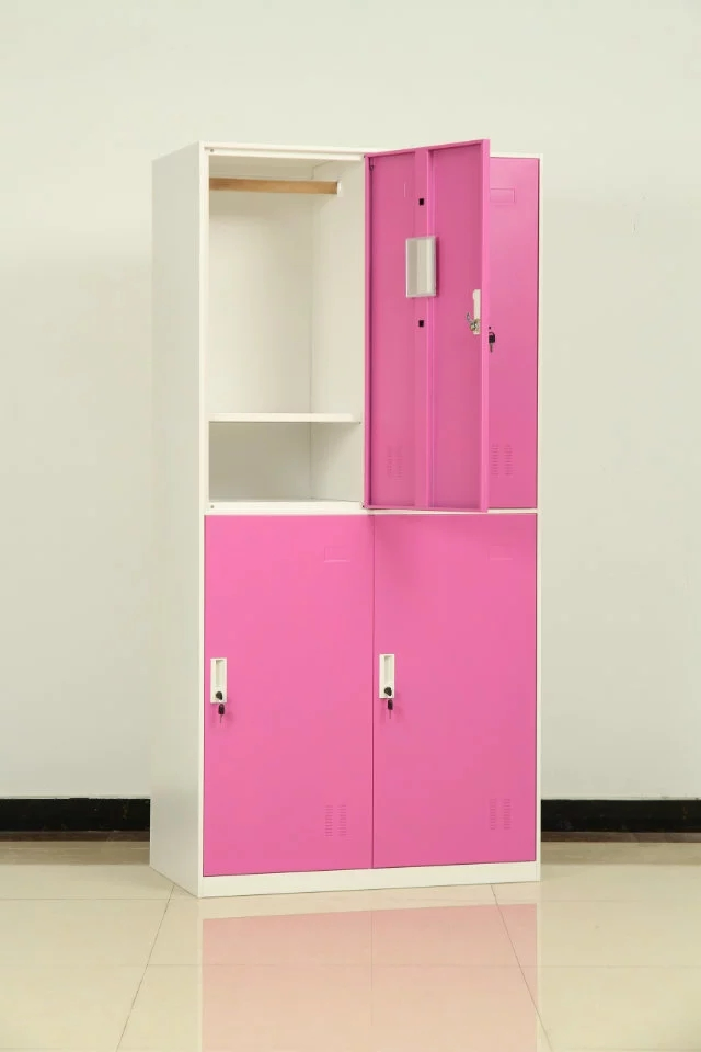 Factory Price Staff Dormitory Clothes Metal Storage Cupboard 4 Door Steel Locker Wardrobe