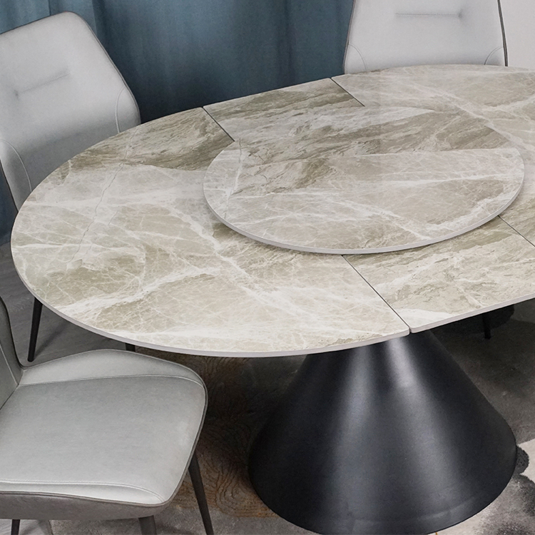 China Wholesale Customize Modern Classical Round Extendable Dining Tables for Dining Room/Canteen/Kitchen