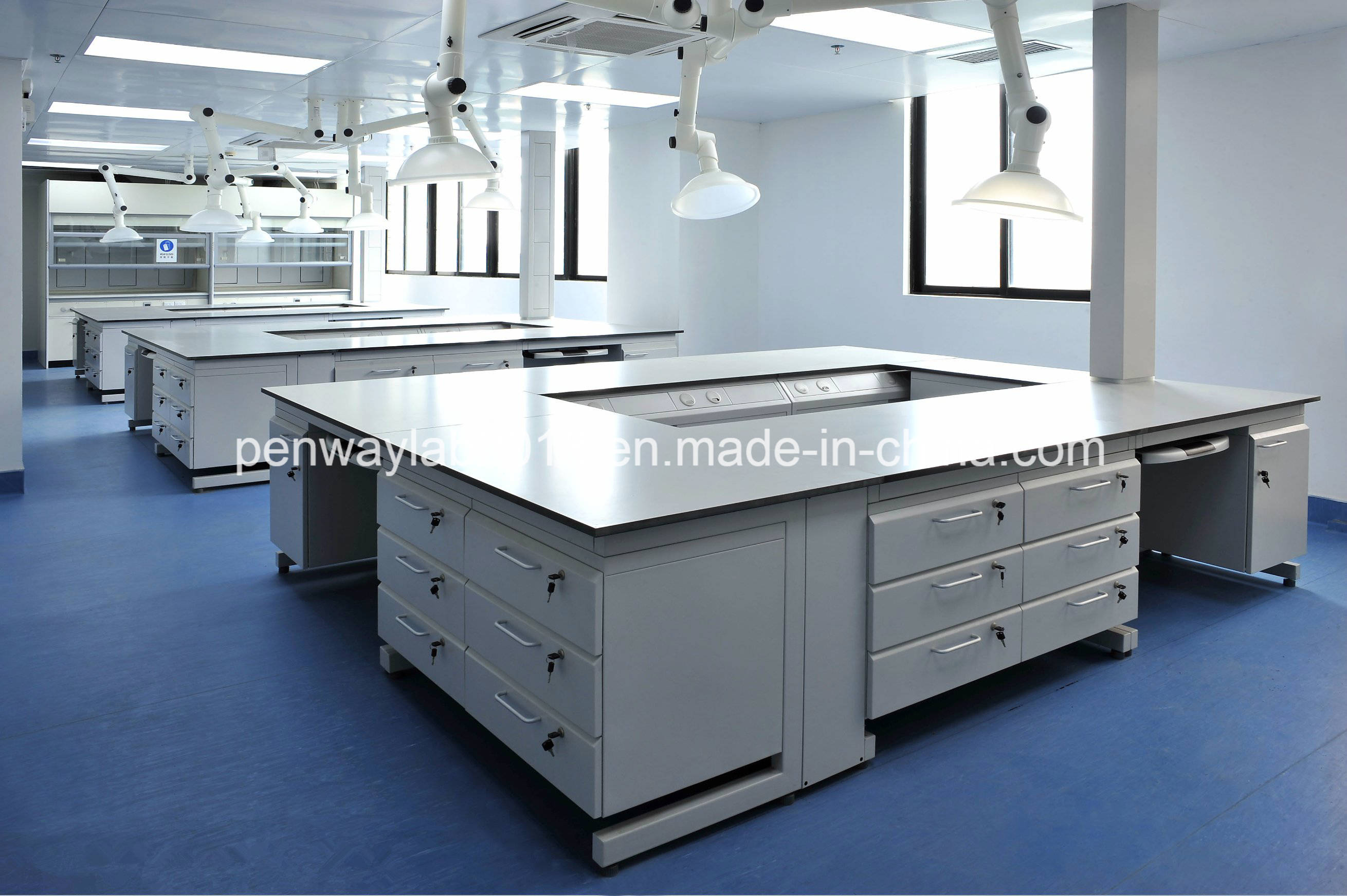 Science Lab Table Lab Furniture for Pharmaceutical Lab / Hospital Lab /Chemical Resistant Top (W750/1500mm X L2500mm)