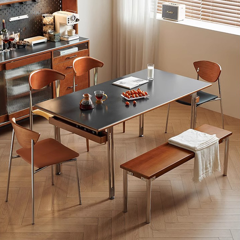 Industrial Style Stainless Steel Dining Table Canteen Commercial Hotel Table for Restaurant Dining Table