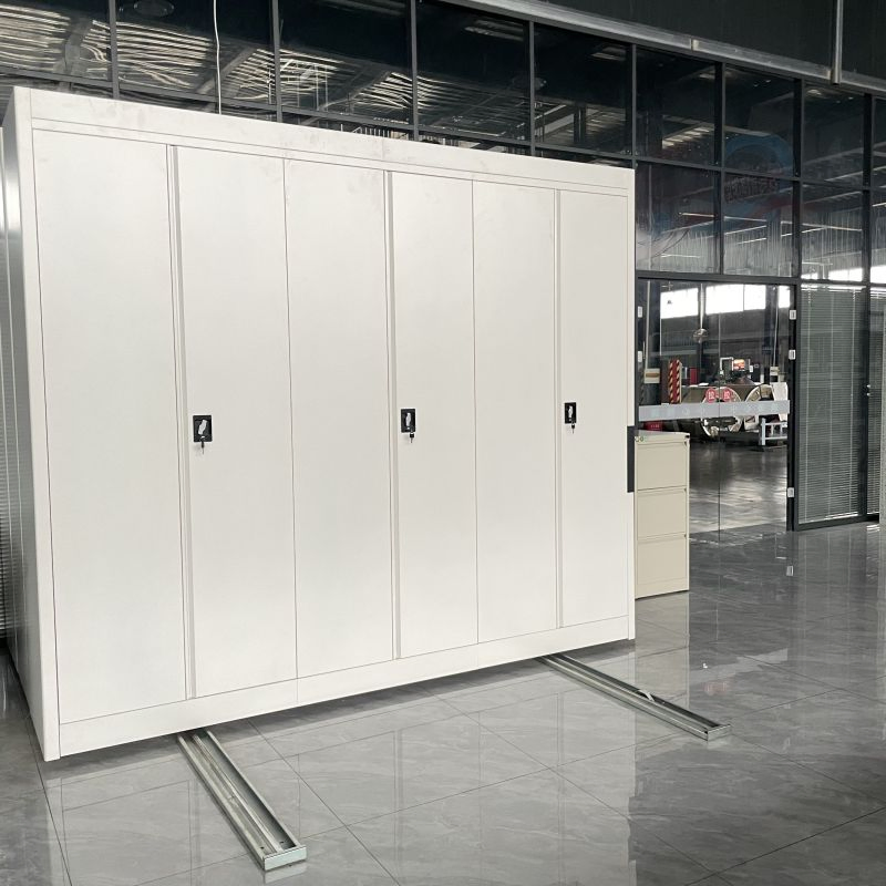 Density Metal Movable Compact School Library Durable Mobile Shelving System